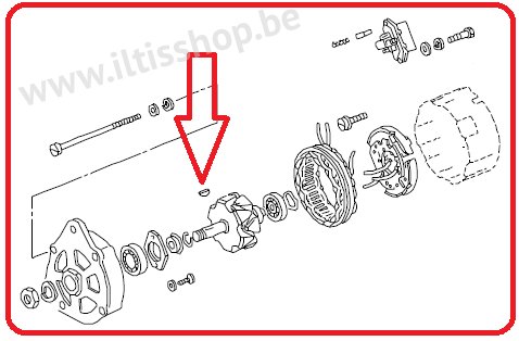 tekening-spie-poelie-alternator-watermerk