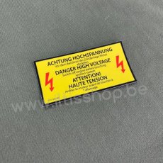 Sticker warning high voltage - German.